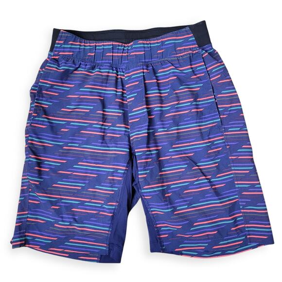 Lululemon T.H.E Men Running Shorts Blue/Orange Shorts Men Sz Small - Picture 1 of 15